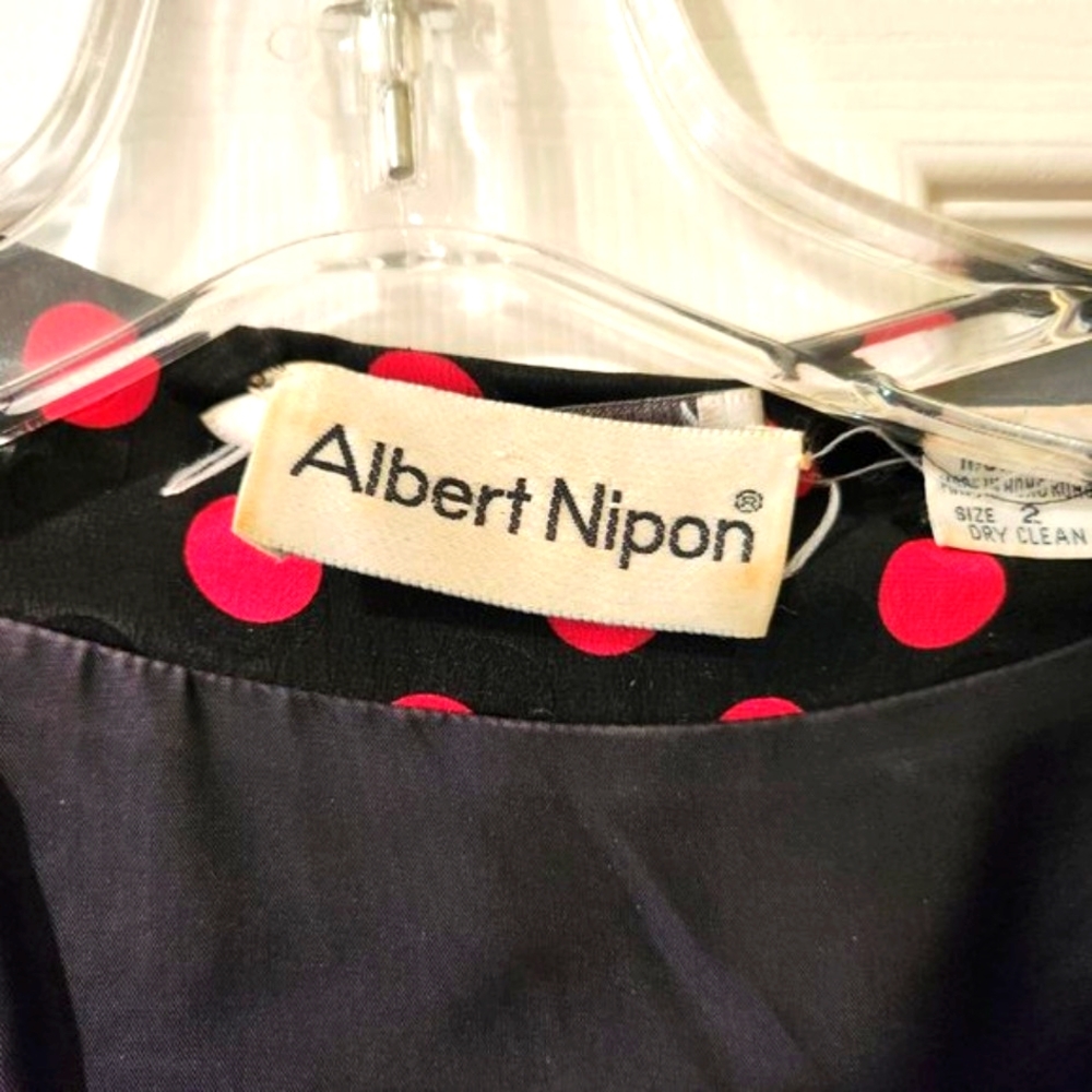 Albert Nipon Silk Dress Red Polkadot - image 8
